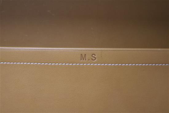 An Hermes of Paris tan leather and carbon fibre briefcase, 16.75in.